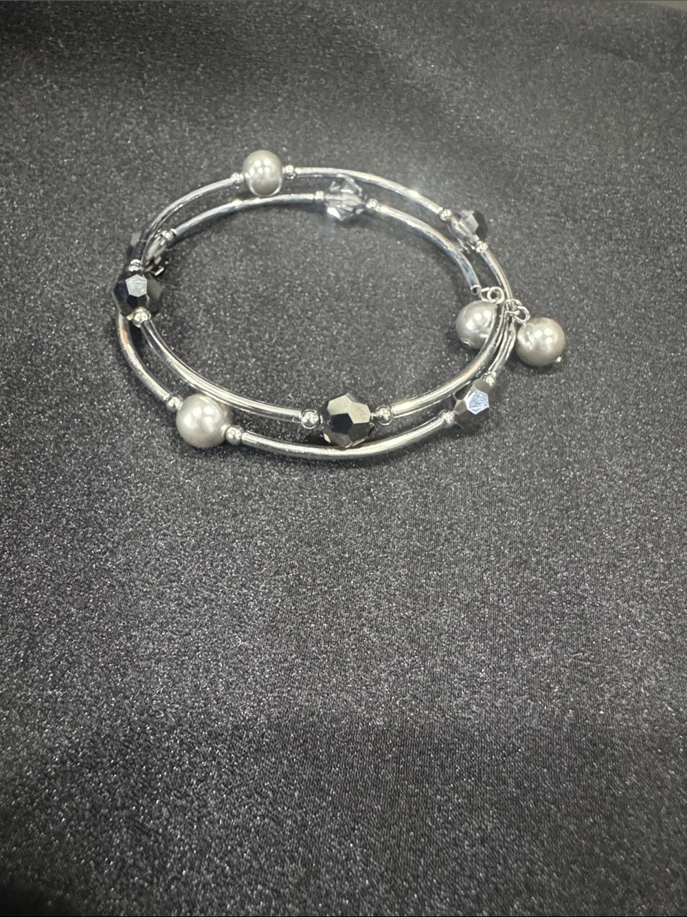 Touchstone Crystal by Swarovski, Wind Up Bracelet, Black, New in Box